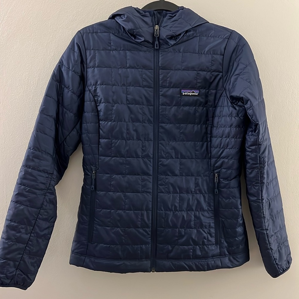 Patagonia Nanopuff Hoody Size Small Navy Blue